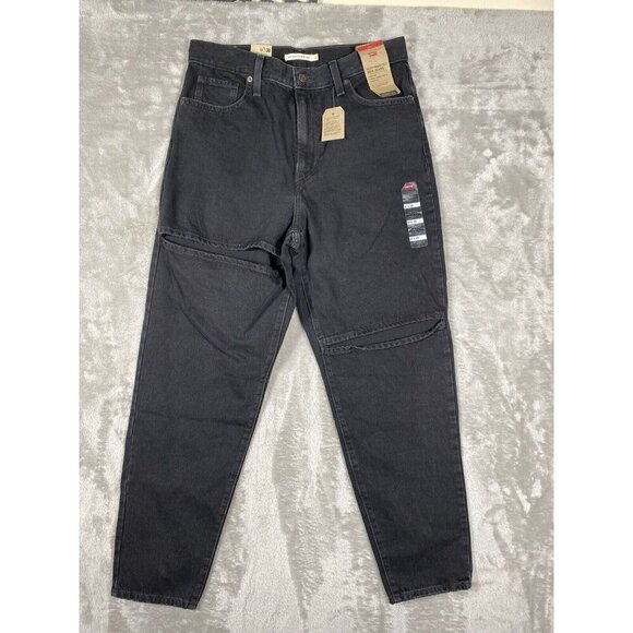 NWT Levi's High-Waisted Mom Jeans - Black Wash - Size 31x29 - Vintage Inspired - Picture 1 of 14